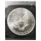 1995 AMERICAN SILVER EAGLE 1 TROY OZ .999 FINE SILVER SLABBED BU
