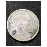 1 TROY OZ .999 FINE SILVER BUFFALO INDIAN ROUND