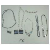 Fashion Jewelry Lot: Blue, Silver, Gray Colors