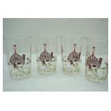 Vintage Mobil Oil Promotional Glasses-Farm Themed (4ct)