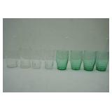 Green Glass Glasses (4ct) & Clear Glass Glasses (4ct)
