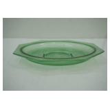 Vintage Green Depression Glass Serving Plate 10.5" diameter