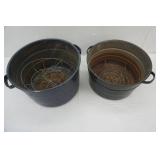 Vintage Graniteware Canning Pots (2ct), some holes in one