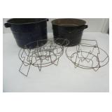 Vintage Graniteware Canning Pots (2ct), some holes in one