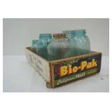 Vintage Canning Jars and Wood Crate