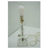 Vintage Glass Table Lamp (14" tall with bulb)