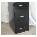 3-Drawer Black Metal File Cabinet