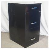 3-Drawer Black Metal File Cabinet