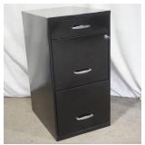3-Drawer Black Metal File Cabinet