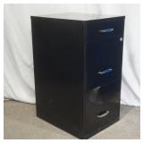3-Drawer Black Metal File Cabinet
