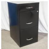 3-Drawer Black Metal File Cabinet
