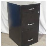 3-Drawer Black Metal File Cabinet