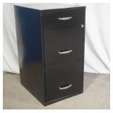 3-Drawer Black Metal File Cabinet
