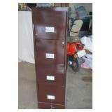 4-Drawer Brown Metal File Cabinet with Key