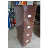 4-Drawer Brown Metal File Cabinet with Key