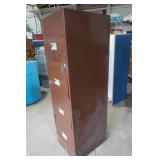 4-Drawer Brown Metal File Cabinet with Key