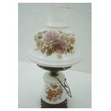 Vintage Quoizel Hurricane Lamp 23" tall. Milk Glass