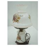 Vintage Quoizel Hurricane Lamp 23" tall. Milk Glass