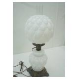 Vintage Milk Glass Hurricane Lamp 25" tall