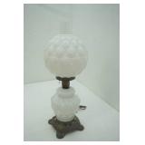 Vintage Milk Glass Hurricane Lamp 25" tall