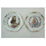 Vintage Dee Bee Co. Wall Plates 8" Diameter. Jesus, Mary