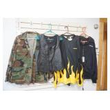 Leather Vest, Ski Doo Shirt New With Tags, Camo Jacket, Heated Jacket