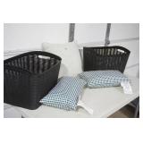 NEW (2ct) Storage Baskets & (3ct) Throw Pillows
