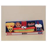 NEW FOOD COURT BARK DOG TOYS 5PK.