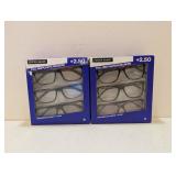 (2) FOSTER GRANT +2.50 FULL RIM FASHION READERS 3PK.