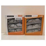 (2) FOSTER GRANT +1.25 HALF RIM METAL READERS 3PK.