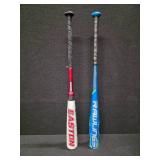 2 Thirty-inch Baseball Bats Rawlings and Easton