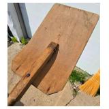 Antique Handmade Wooden Shovel and Witch