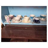 Collection of tea cups and saucers