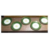 4 NAUTILUS green China plates
