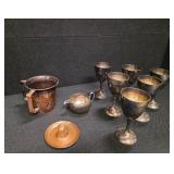 Assortment of Copper and Silver (plated?) Trinkets