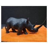 Hand-Carved Wooden Rhinoceros