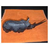 Hand-Carved Wooden Rhinoceros