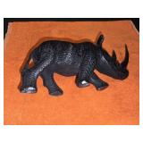 Hand-Carved Wooden Rhinoceros
