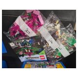 LEGO Lot! Manuals, Base Plates, various Bricks, and two Bins with lids