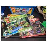 LEGO Lot! Manuals, Base Plates, various Bricks, and two Bins with lids