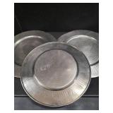 4 Large HAMMERED PEWTER Platters
