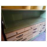 Vintage Two-Tone Kitchen Cabinet with a Hutch