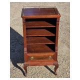 Antique Mahogany 3-Teired Shelf with Brass Hardware