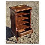 Antique Mahogany 3-Teired Shelf with Brass Hardware