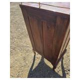 Antique Mahogany 3-Teired Shelf with Brass Hardware