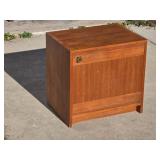 Odd Little Square Wooden Cabinet (style of frank lloyd wright)