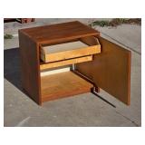 Odd Little Square Wooden Cabinet (style of frank lloyd wright)