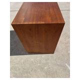 Odd Little Square Wooden Cabinet (style of frank lloyd wright)