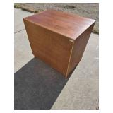 Odd Little Square Wooden Cabinet (style of frank lloyd wright)