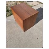 Odd Little Square Wooden Cabinet (style of frank lloyd wright)
